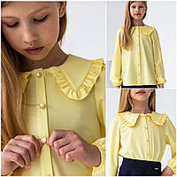Блузка школьная нарядная для девочек Petrа тм BrilliAnt Размеры 116- 128