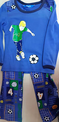 Дитяча бавовняна піжама для хлопчика ELLEN "Футболіст" 001\005k Синій, фото 2