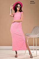 Платье женское летнее розовое котон
