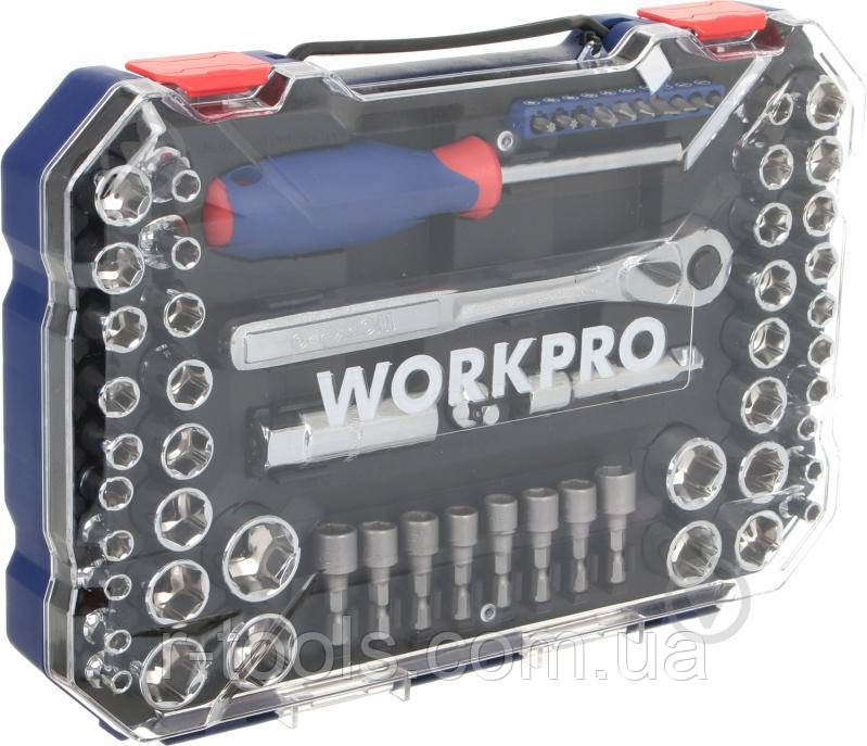 Набір торцевих головок дюймових і метричних 63 одиниць Workpro W003070