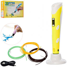 3D ручка Bambi 168-E зі стрижнями (Жовтий), Toyman