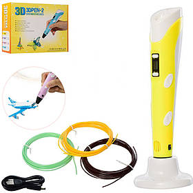 3D ручка Bambi 168-Y зі стрижнями (Жовтий), Toyman