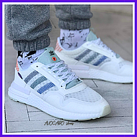 Кроссовки мужские и женские Adidas ZX 500 white / Адидас зх 500 белые