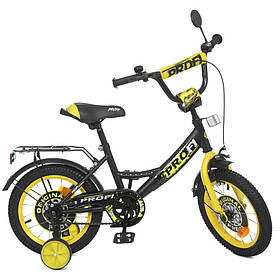 Велосипед дитячий PROF1 Y1443 14 дюймів, жовтий, Toyman