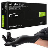 Нитриловые перчатки Nitrylex®, плотность 3.7 г. - PF Black - Черные (100 шт) S (6-7)