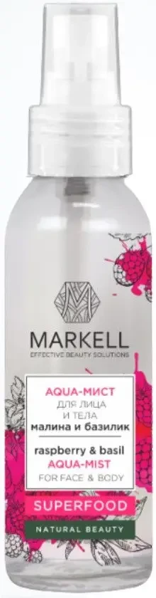 Aqua-мист для лица и тела малина и базилик Markell SuperFood 100 мл (4810304018559)