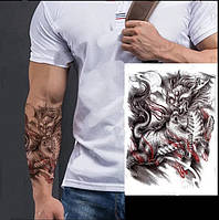 Крутая временная татуировка 19*12 см "Дракон император"