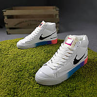 Женские кроссовки Nike Blazer Mid кожаные, летние кроссовки найк блейзер цветные найки женские