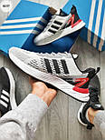 Чоловічі літні кросівки в сітку Adidas легкі весна-літо білі з сірим. Живе фото, фото 3