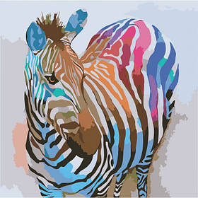 Картина за номерами Ідейка Тварини "Зебра поп-арт" 40х40 см KHO2463, Toyman