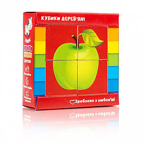 Дерев'яні кубики. "Фрукти" ZB1001-04 (укр), Toyman