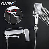 Змішувач для ванни GAPPO G3207-8, білий/хром, фото 4