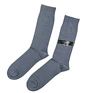 Чоловічі тонкі бавовняні шкарпетки високі світло-сірого кольору Монтекс, фото 2