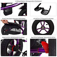 Триколісний велосипед Turbotrike М 4058-8 Фіолетовий Надувні колеса, фото 4