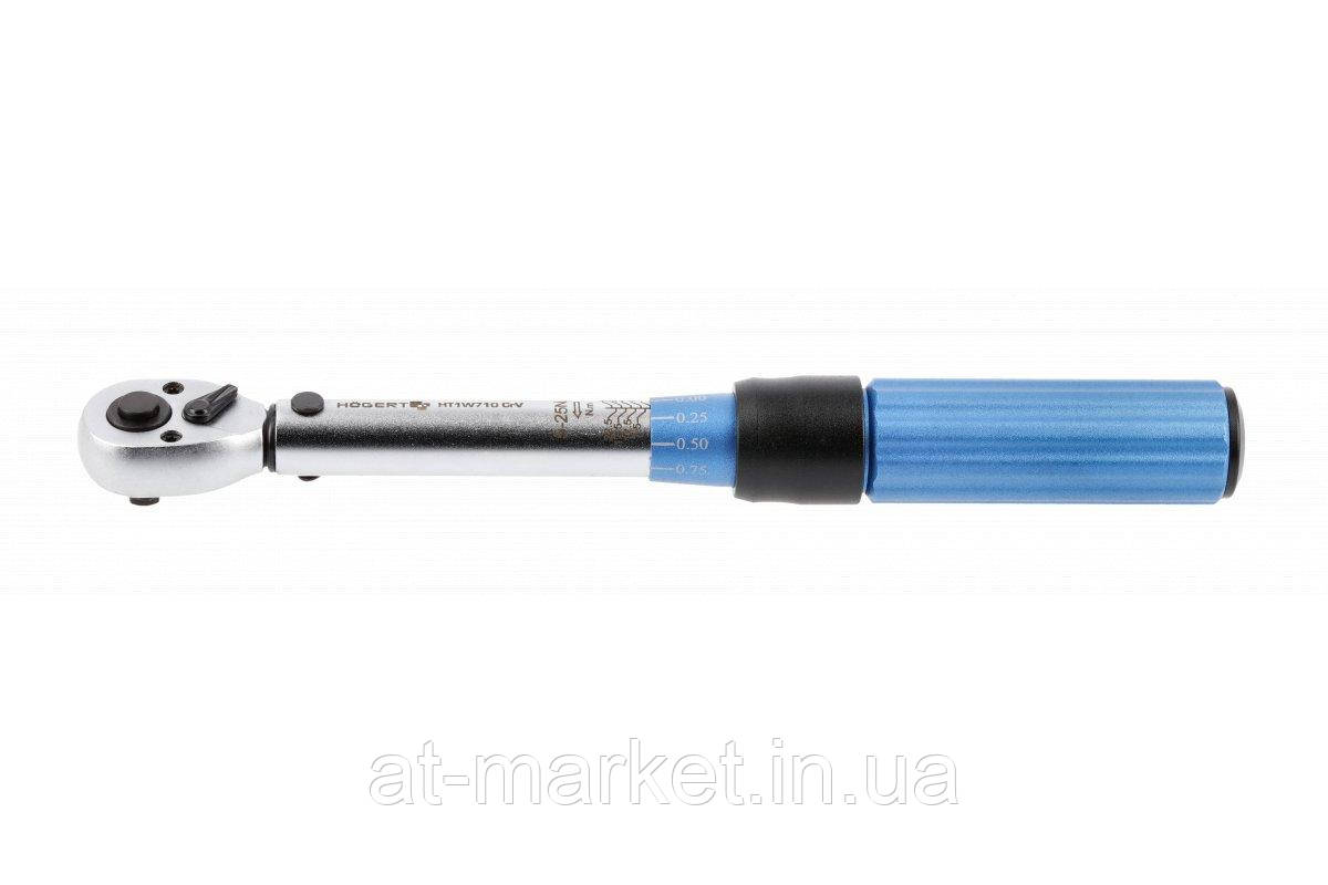 Ключ динамометричний 1/4” 5-25 Nm HOEGERT HT1W710