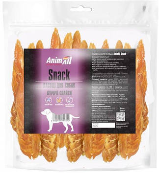Ласощі AnimAll Snack курячі слайси, для собак, 500 г