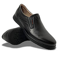 Мужские туфли Bumer (Украина) кожаные чёрные весенние деми сезон 100ч