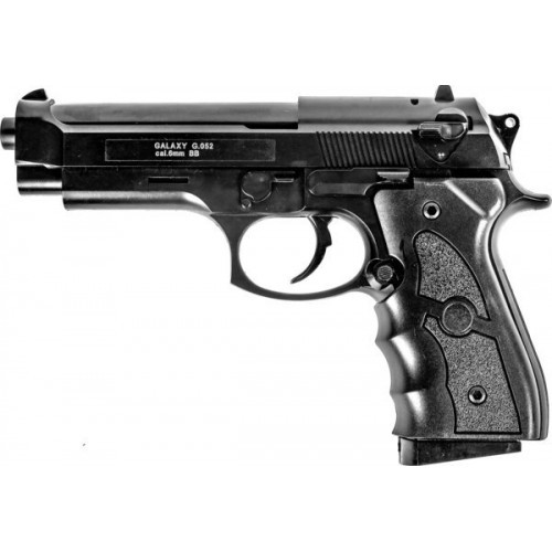G052B Страйкбольний пістолет Galaxy Beretta 92 із глушником пластиковий, фото 1