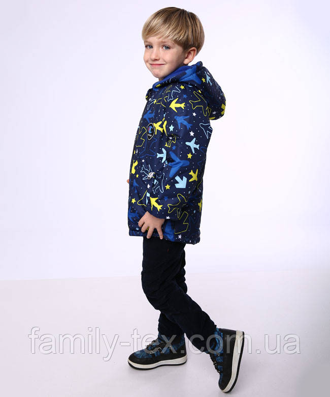 Демисезонная куртка для мальчика на флисовой подкладке, размеры на 3 - 6 лет - фото 6 - id-p1649921626