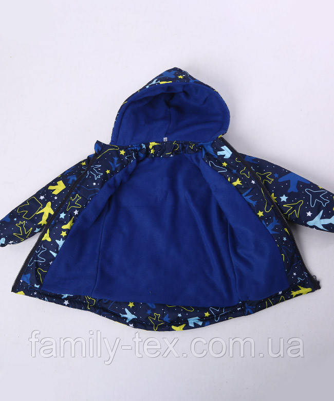 Демисезонная куртка для мальчика на флисовой подкладке, размеры на 3 - 6 лет - фото 8 - id-p1649921626