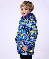 Демисезонная куртка для мальчика на флисовой подкладке, размеры на 3 - 6 лет