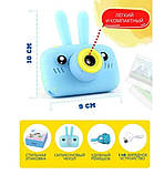 Цифровий мінікамер для дітей Cartoon дитячий фотоапарат зайчик блакитної Фотоапарат для хлопчика, фото 2