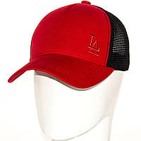 Красная бейсболка кепка тракер LA с сеткой летняя