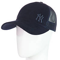 Мужская женская кепка тракер Нью Йорк New York NY унисекс кепка с сеткой Темно-синий