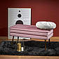 Рожева банкетка з кришкою з оксамиту Velva на золотих ніжках у спальню, фото 2