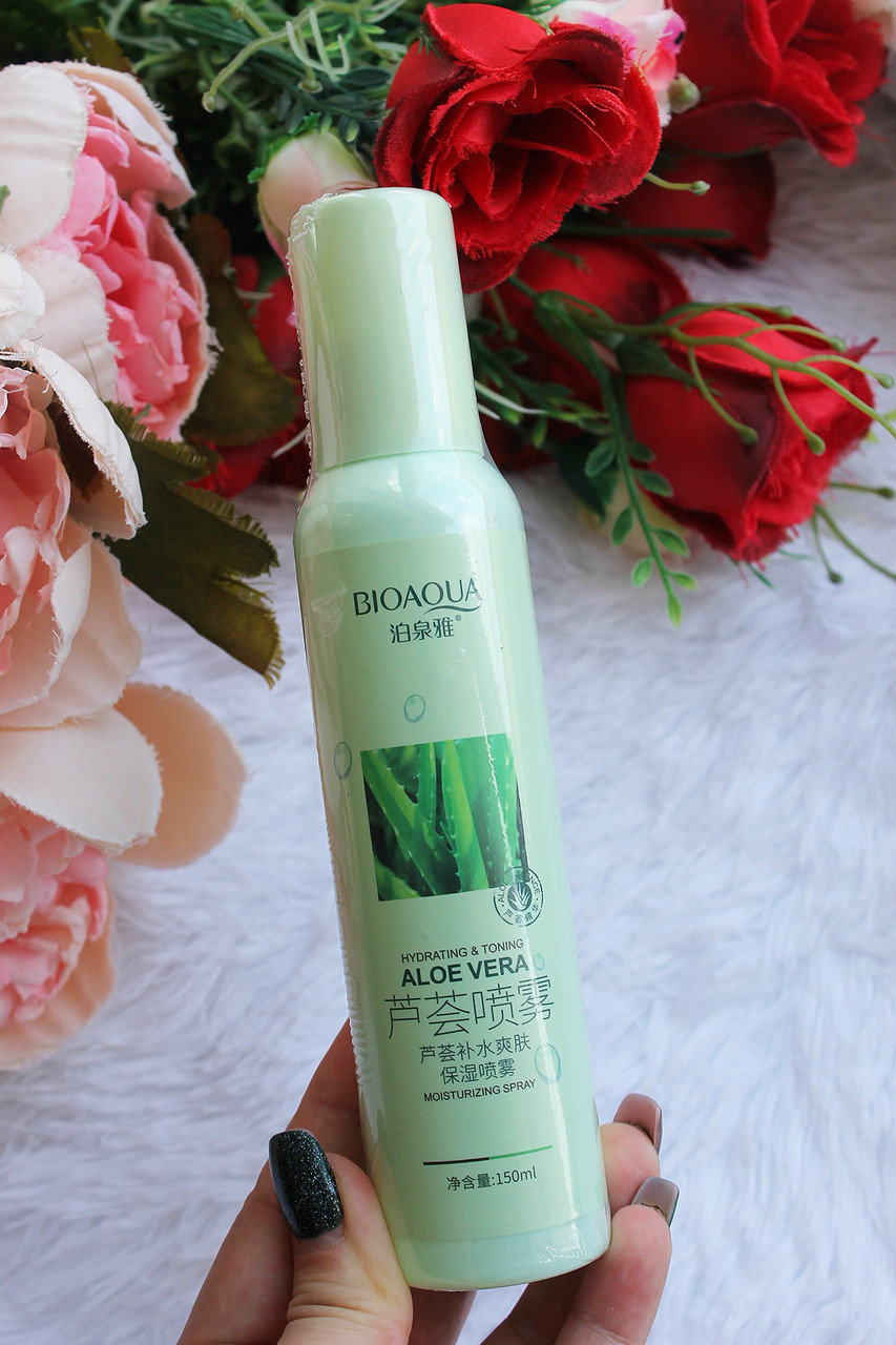 Зволожувальний спрей-тонер для обличчя з екстрактом алое Bioaqua Aloe Vera Hydrating Toner Moisturizing Spray