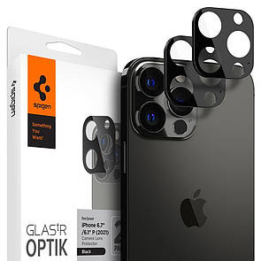 Захисне скло Spigen для камери iPhone 13 Pro/ 13 Max — Optik (2 шт.), Graphite (AGL04035)