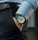 Гарний механічний годинник на руку чоловічий з автопідзаводом зі шкіряним ремінцем, фото 9