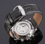 Гарний механічний годинник на руку чоловічий з автопідзаводом зі шкіряним ремінцем, фото 3