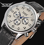 Гарний механічний годинник на руку чоловічий з автопідзаводом зі шкіряним ремінцем, фото 4