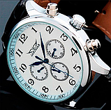 Гарний механічний годинник на руку чоловічий з автопідзаводом зі шкіряним ремінцем, фото 2