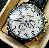 Гарний механічний годинник на руку чоловічий з автопідзаводом зі шкіряним ремінцем, фото 6