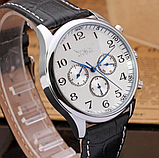 Гарний механічний годинник на руку чоловічий з автопідзаводом зі шкіряним ремінцем, фото 5