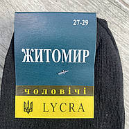 Шкарпетки чоловічі демісезонні бавовна Житомир Lycra, Україна, розмір 27-29, чорні, 09830, фото 3