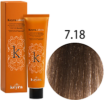KEYRA Професійна фарба для волосся Keyracolors 7.18 блондин попелясто-шоколадний, 100 мл