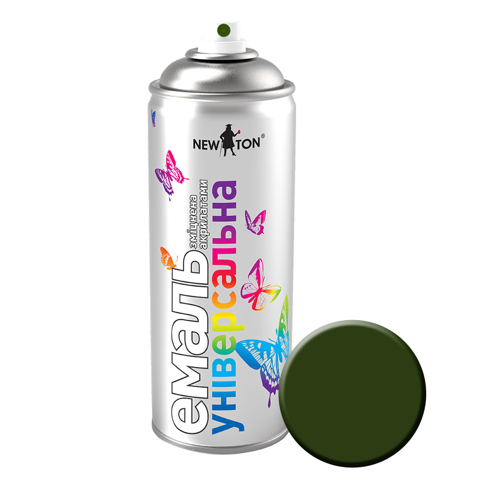 Емаль універсальна Матова New Ton 400 мл RAL 6006 Хакі-олива, фото 1