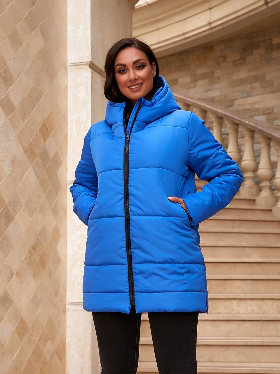 Куртка жіноча зимова арт. А060 яскраво-синій/ синій електрик
