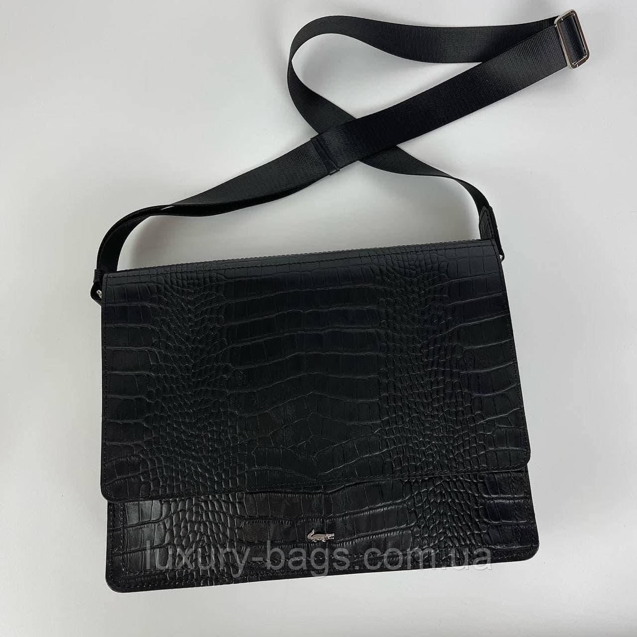 Мужская Крутая Сумка Lacoste с Тиснением Под Кожу Крокодила (ручная ...