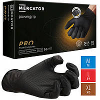Нитриловые перчатки Cупер прочные GoGrip Mercator Medical, плотность 6.7 г. - черные (50шт/25пар)
