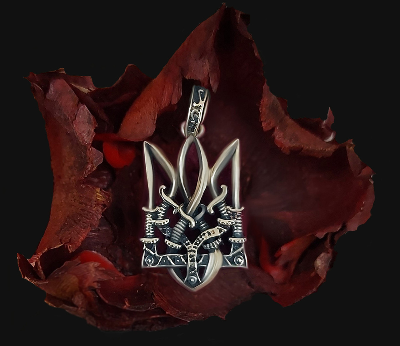 Тризуб із шабель, Козацький тризуб, Герб України, Слава Україні, кулон, амулет, талісман