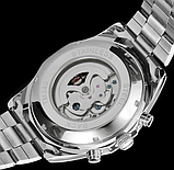 Чоловічий механічний годинник winner з металевим браслетом з автопідзаводом, фото 4