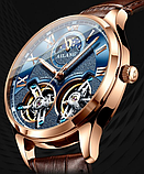 Брендовий чоловічий класичний наручний годинник Ailang зі шкіряним ремінцем з автопідзаводом, фото 6