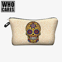 Чехол Who Cares с изображением мексиканского черепа, сумка, косметичка