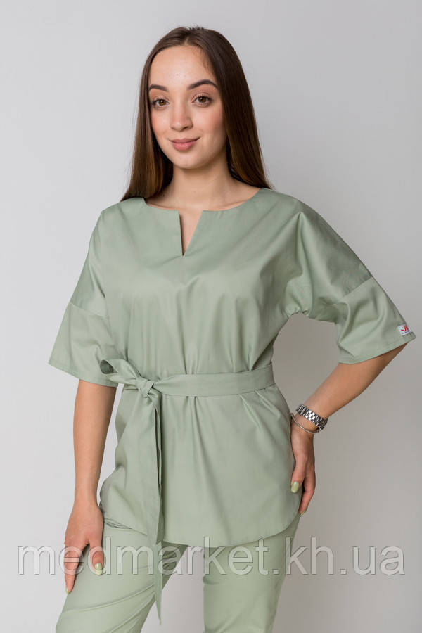 Костюм медичний Ріо з джогерами. ELIT COTTON. Фісташка