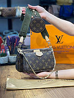 Модная женская коричневая сумка Louis Vuitton 3 в 1 Луи Витон