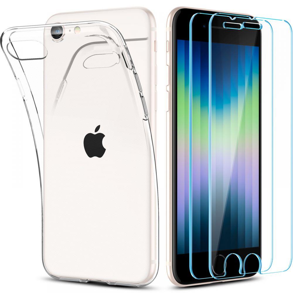 Чохол + Захисне скло від Spigen для iPhone SE 2022/2020/ 8/7 — Crystal Pack (2+1), (ACS03637)